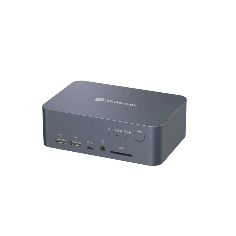 AV Access Docking Station and KVM Switch 2 to 2 USB-C &amp; DP+HDMI to HDMI, 4K60Hz, 5x USB-A, 1x USB-C PD 60W, 3.5mm AUX, SD card slot and Toslink