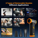 Electric Wireless Dust Blower 110,000 RPM, 5000 mAh, Brushless Motor, Includes 3 Nozzles for Cleaning Computers, Keyboards, Home, Outdoor Equipment, and Cars