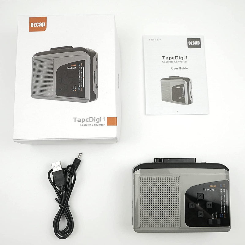 Ezcap Cassette to MP3 Converter Digital Cassette Player Converts Tape to MP3 to MicroSD Card No Computer Required