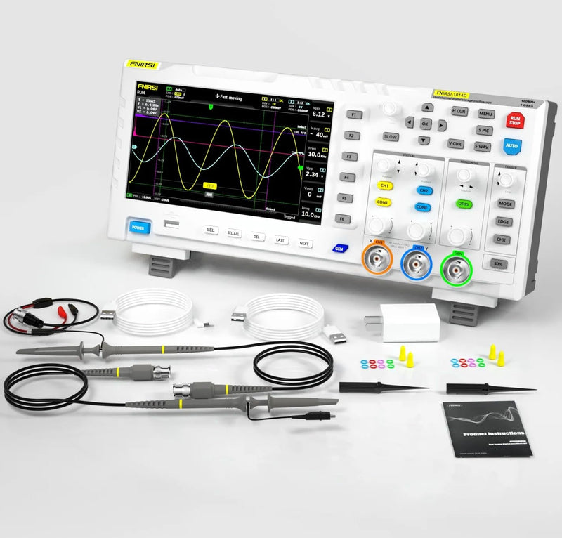FNIRSI-1014D Desktop Oscilloscope 100MHZ*2 1GS/s 2 in 1 Dual Channel Digital Oscilloscope 10MHZ Signal Generator