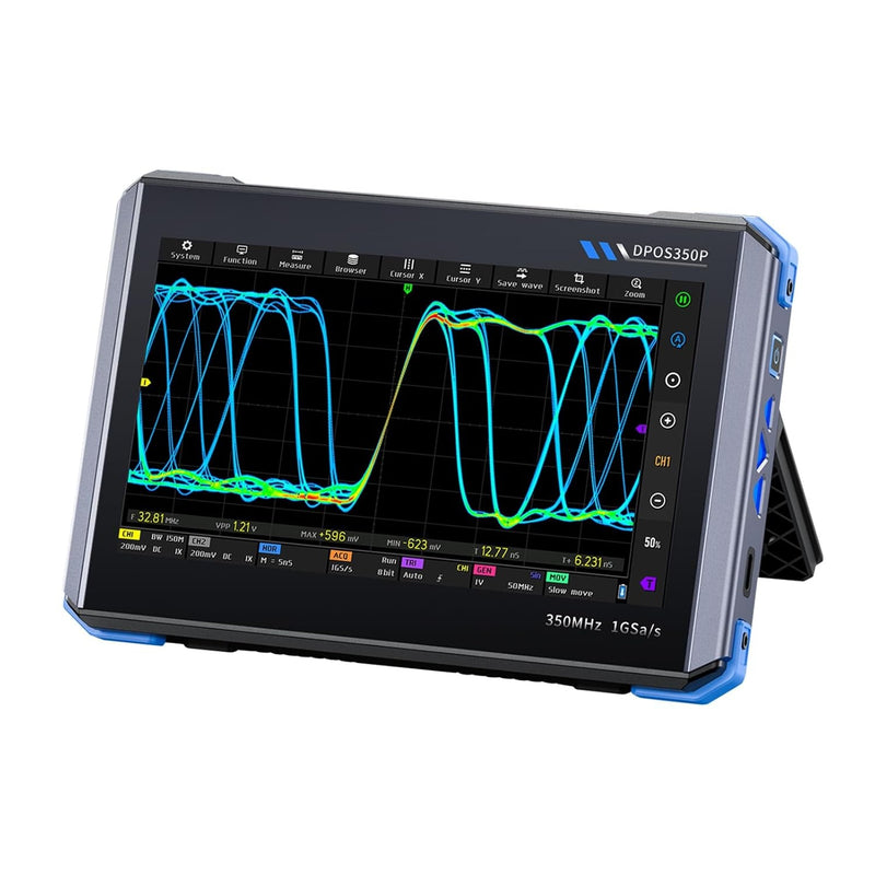 FNIRSI DPOS350P 4-in-1 Tablet Oscilloscope 350MHz, Spectrum Analyzer 200KHz - 350MHz, Frequency Response Analyzer DDS Generator, 2CH