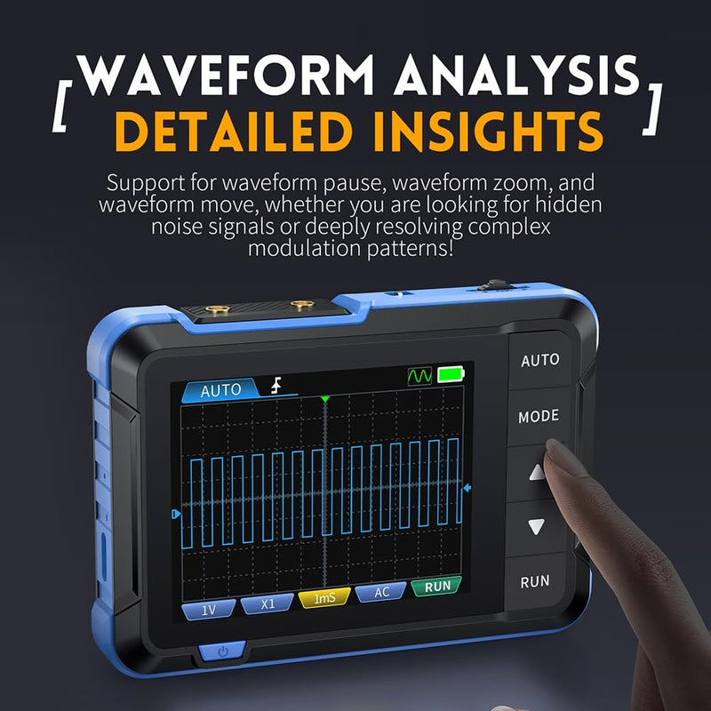 FNIRSI DSO153 2 in 1 mini oscilloscope and signal generator, 2.8" Display, 5MS/s 1MHz