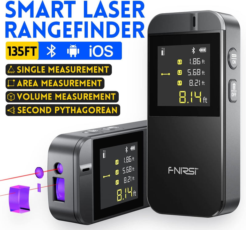 FNIRSI IR40 Laser Rangefinder, distance meter for length, area, volume, pythagoras