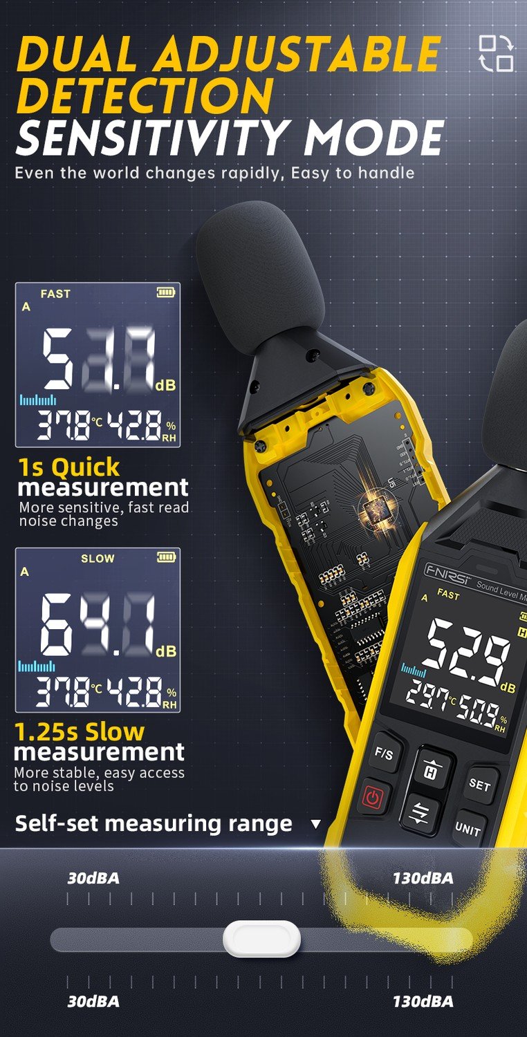 FNIRSI FDM01 Digital Noise and Sound Meter 30~130dB