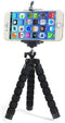 Flexible tripod mobile phone holder bendable and rotatable black fits all smartphone