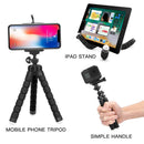 Flexible tripod mobile phone holder bendable and rotatable black fits all smartphone