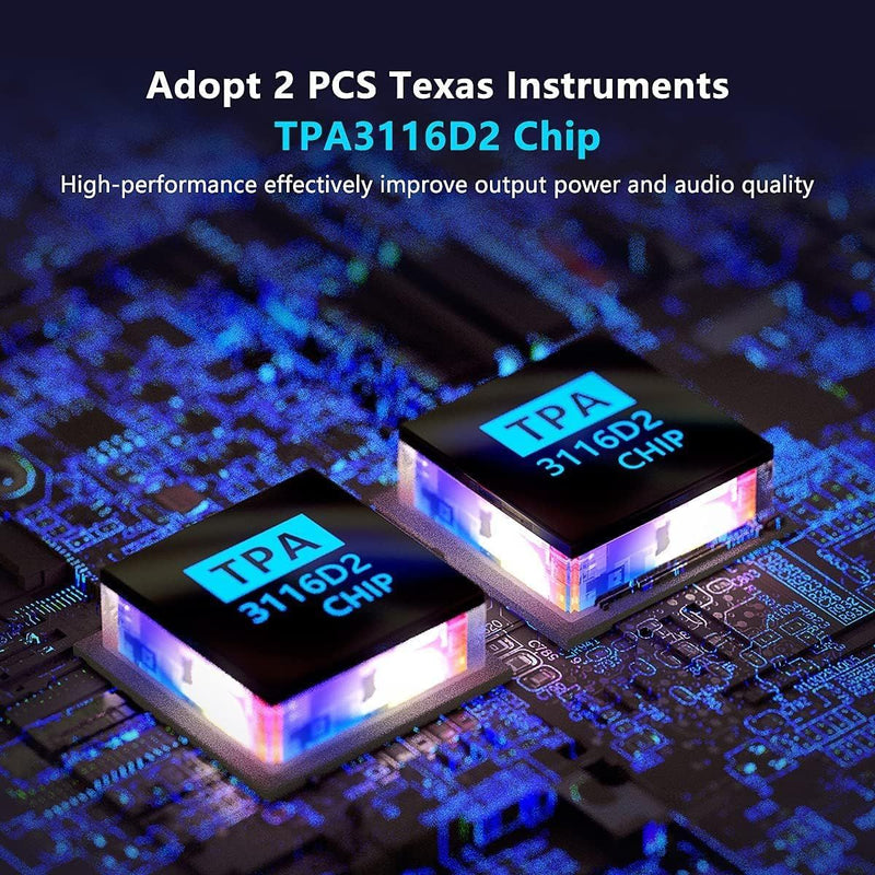 Fosi Audio BT30D-S Bluetooth 5.0 Stereo Audio Receiver Amplifier 2.1 Channel Hi-Fi Class D Integrated Amp 2X50 Watt