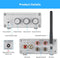 Fosi Audio Bluetooth 5.0 &amp; R/L Amplifier 100W x 2 with Volume, Bass and Treble control, White