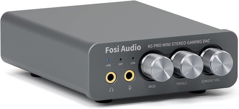 Fosi Audio K5PRO Gaming mini DAC amplifier for PS5/PC/MAC, USB-C/Optical/Coaxial to 3.5mm/RCA