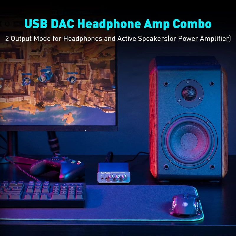 Fosi Audio K5PRO Gaming mini DAC amplifier for PS5/PC/MAC, USB-C/Optical/Coaxial to 3.5mm/RCA