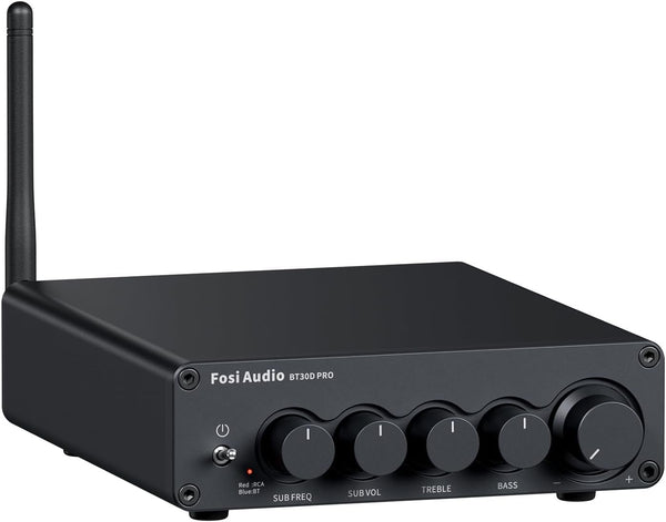 Fosi Audio Hi-Fi Bluetooth 5.0 Stereo Audio Receiver Förstärkare 2.1 Channel Mini Class D Integrated Amp 2X165W