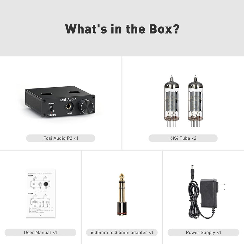 Fosi Audio P2 Headphone Amplifier Vacuum Tube Headphone Amplifier Mini Hi-Fi Stereo Sound
