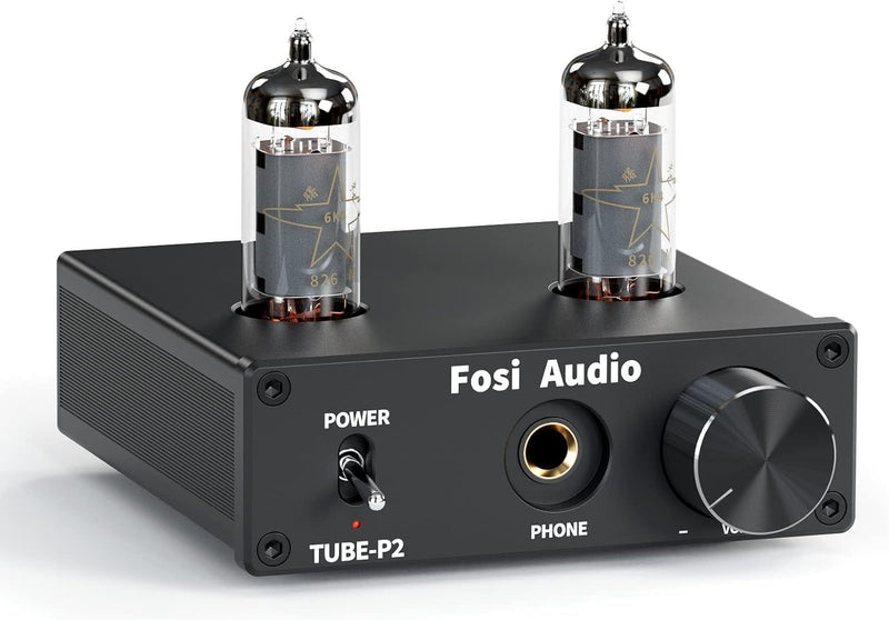 Fosi Audio P2 Headphone Amplifier Vacuum Tube Headphone Amplifier Mini Hi-Fi Stereo Sound