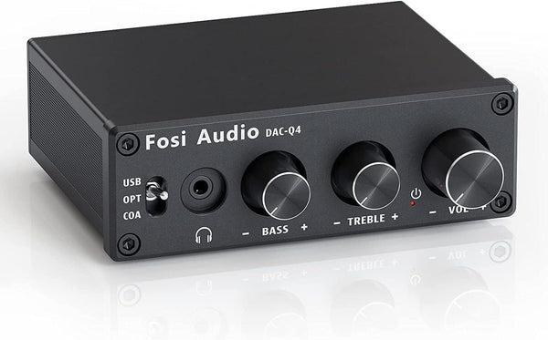 Fosi Audio Mini DAC &amp; Headphone Amplifier, 24 bit/192 kHz USB/Optical/Coaxial to RCA/AUX