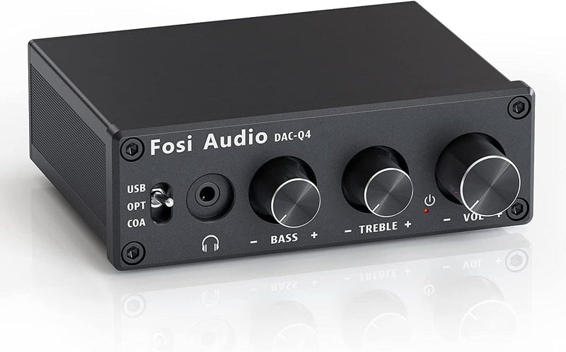 Fosi Audio Mini DAC &amp; Headphone Amplifier, 24 bit/192 kHz USB/Optical/Coaxial to RCA/AUX