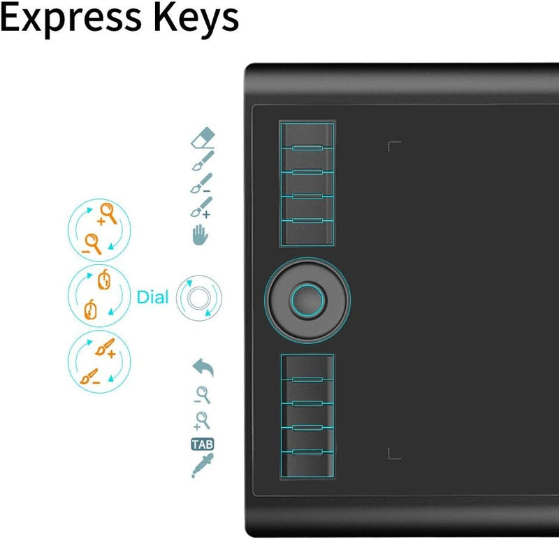 GAOMON M10K Version Pen Tablet - 25.4 x 16.9 cm graphic tablet with 8192 pressure sensitivity levels