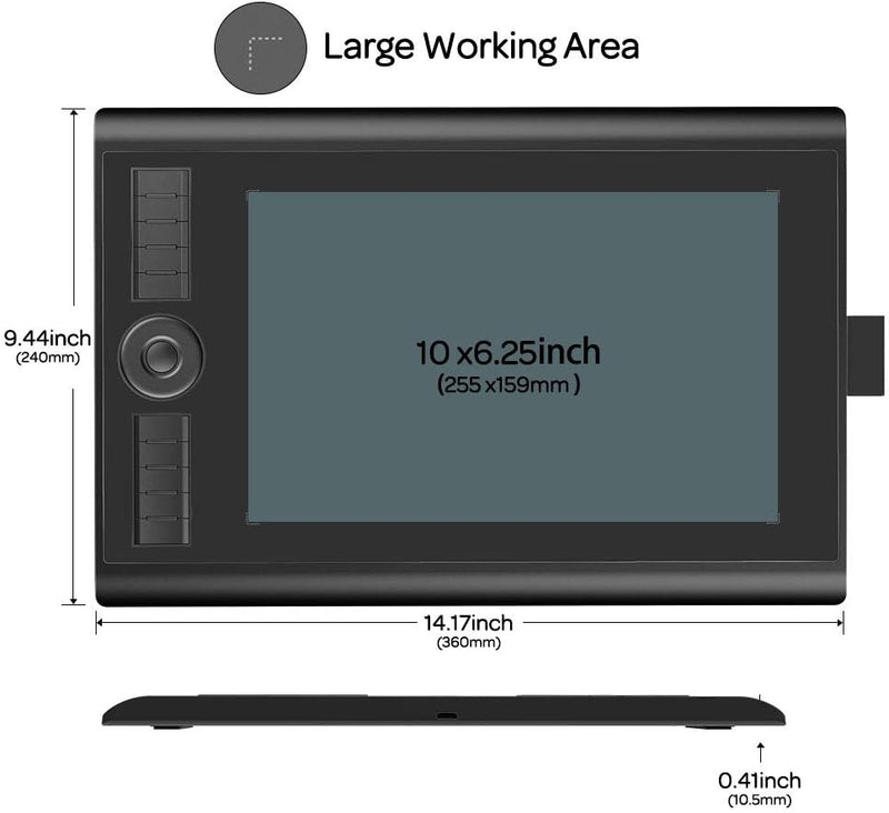 GAOMON M10K Version Pen Tablet - 25.4 x 16.9 cm graphic tablet with 8192 pressure sensitivity levels