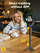 Handheld 3-Axis Anti-Shake Gimbal Stabilizer for iPhone AI Tracking Module with Fill Light Gesture Control and One-Tap Tripod Release Built-in Extension Rod