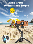 Handheld 3-Axis Anti-Shake Gimbal Stabilizer for iPhone AI Tracking Module with Fill Light Gesture Control and One-Tap Tripod Release Built-in Extension Rod
