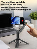 Handheld 3-Axis Anti-Shake Gimbal Stabilizer for iPhone AI Tracking Module with Fill Light Gesture Control and One-Tap Tripod Release Built-in Extension Rod
