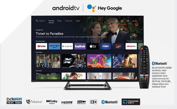 Google and Android Certified HD Smart TV 32inch 12V DC 100-240V for boat caravan motorhome DVB-T2 DVB-S2 VESA 200x100 PALCO 32SMART