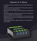 Industrial USB HUB for 2 computers to 4 USB 3.2 ports, switchable, mountable, compatible with Windows Linux Mac