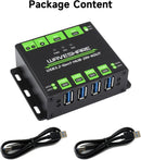Industrial USB HUB for 2 computers to 4 USB 3.2 ports, switchable, mountable, compatible with Windows Linux Mac