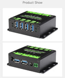 Industrial USB HUB for 2 computers to 4 USB 3.2 ports, switchable, mountable, compatible with Windows Linux Mac