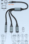 NÖRDIC USB-C Splitter 1 to 3, 1xUSB-C 1xUSB-C PD60W 1x3.5mm Headphone Jack OTG Cable