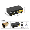 KVM 2x2 HDMI Switch Dual Monitor HDMI2.0 4K60Hz 4:4:4 with 1x3.5mm and 4xUSB-A