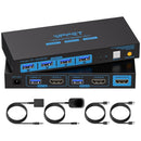 NÖRDIC KVM switch 2 to 1 HDMI to HDMI, 8K60Hz/4K120Hz, 4x USB-A