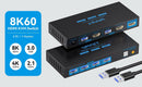 NÖRDIC KVM switch 2 to 1 HDMI to HDMI, 8K60Hz/4K120Hz, 4x USB-A