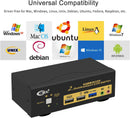 KVM switch 2 to 2 DisplayPort to DisplayPort, 8K30Hz 4K144Hz, 3x USB-A, 2x 3.5mm AUX