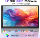 Laptop Dual Screen Extender, 14" 1920×1200p 60Hz IPS, Ultra-Thin & Lightweight
