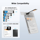 MAIWO 2.5" SATA HDD, SSD & M.2 NVMe Enclosure 10Gbps
