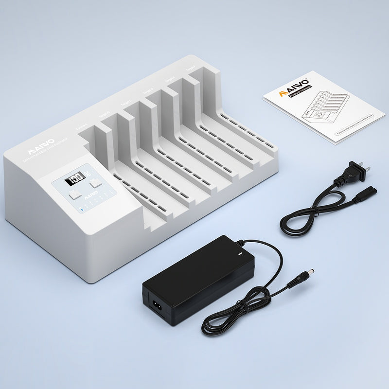 MAIWO 6x HDD cloning and docking station, 2.5"/3.5" SATA HDD, USB-C 3.0 5Gbps