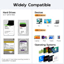 MAIWO 2-bay SATA RAID enclosure for 3.5" HDD, lightning-fast 5Gbps, RAID 1/0/JBOD, 2x30TB