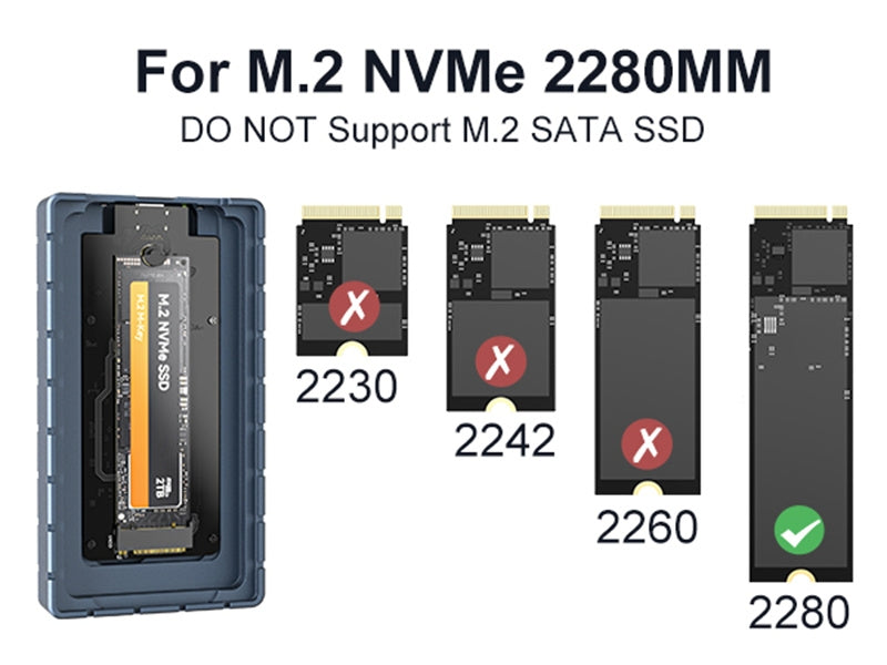 MAIWO USB4.0 NVME External Cabinet 8TB M and B&M Key 2280