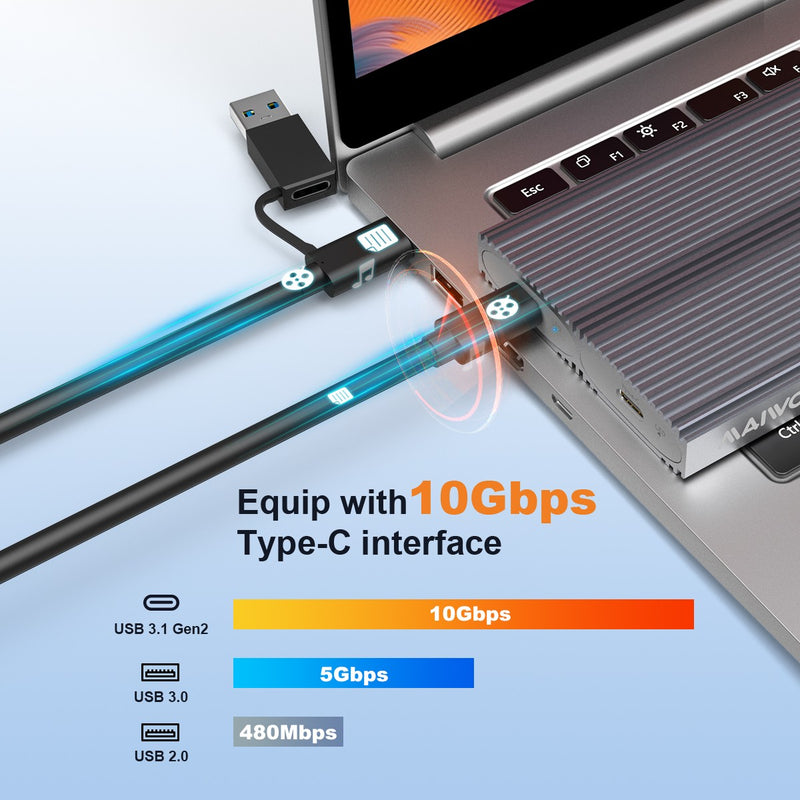 Maiwo Dual Disk NVMe SSD Enclosure USB-C 3.1 GEN2 10 Gbps