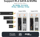 Maiwo K1683P2 External cabinet M.2 NVMe and SATA SSD to USB and USB A C 10Gbps B Key and Key B & M UASP 2280 2260 2242 2230 aluminimu