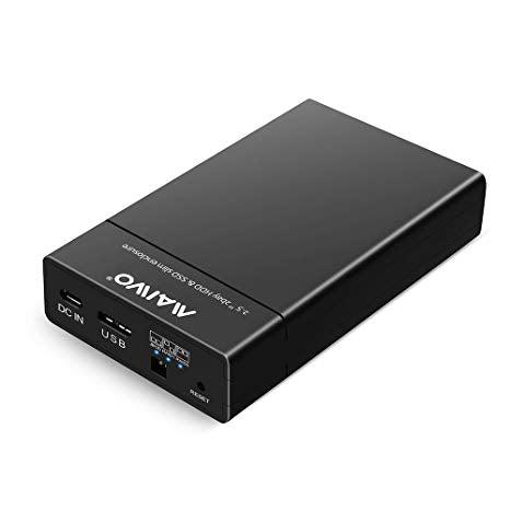 Maiwo K25682 USB 3.1 GEN1 5Gbps external RAID0, 1, BOD storage enclosures 2x 2.5 SATA HDD SSD 7/9.5mm up to 2 TB supports UASP USB cable Type B to A