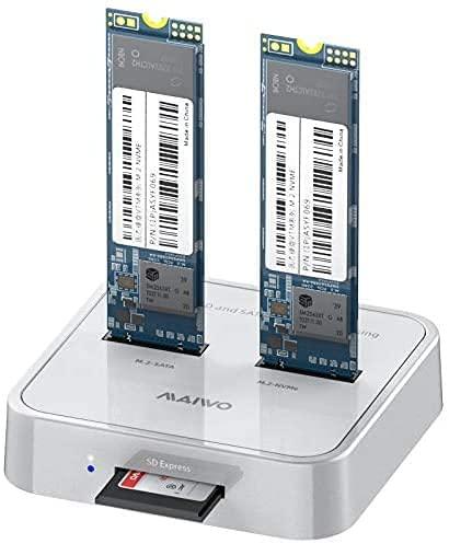 Maiwo K3016SD Docking for both SATA and NVMe M.2 SSD USB3.1 Gen 2 10Gbps with SD card reader Express