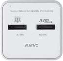 Maiwo K3016SD Docking for both SATA and NVMe M.2 SSD USB3.1 Gen 2 10Gbps with SD card reader Express