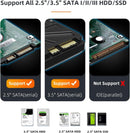 Maiwo K3082H USB 3.1 GEN1 5Gbps docking station 2st 2.5-3.5 SATA HDD SSD 2x16TB with support for UASP 3xUSB3.1 hub