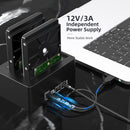 Maiwo K3082H USB 3.1 GEN1 5Gbps docking station 2st 2.5-3.5 SATA HDD SSD 2x16TB with support for UASP 3xUSB3.1 hub
