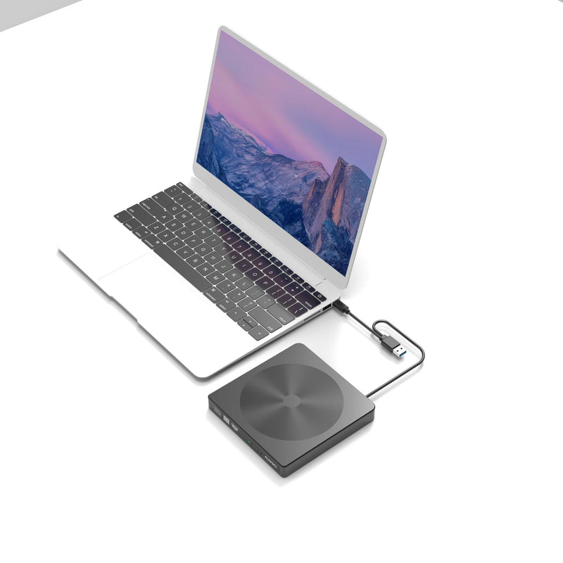 Maiwo Slim external USB DVD/CD player both USB-C and USB-A External optical drive