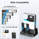 Maiwo Triple Bay HDD Clone Enclosure for 2× SSD NVMe M.2 and 1× SATA HDD