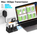 Maiwo Triple Bay HDD Clone Enclosure for 2× SSD NVMe M.2 and 1× SATA HDD