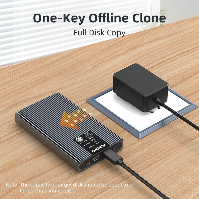 Maiwo external cabinet for hard disk cloning M.2 NVMe SSD USB3.2 20Gbps