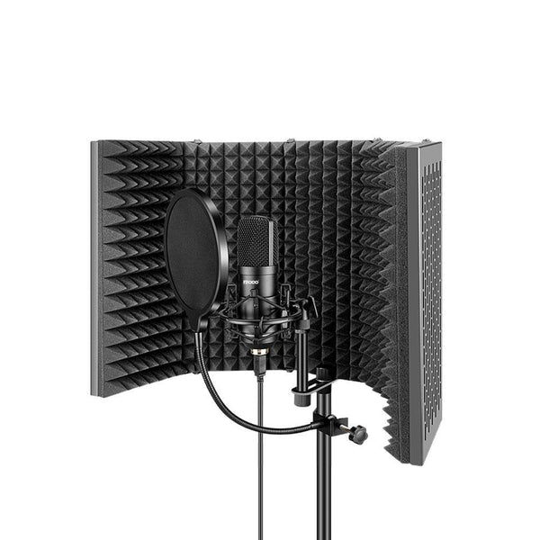 Microphone Screen with 2 ply 5-wall acoustic filter foldable screen 59x28x4cm acoustic muffler for microphones reflection filter